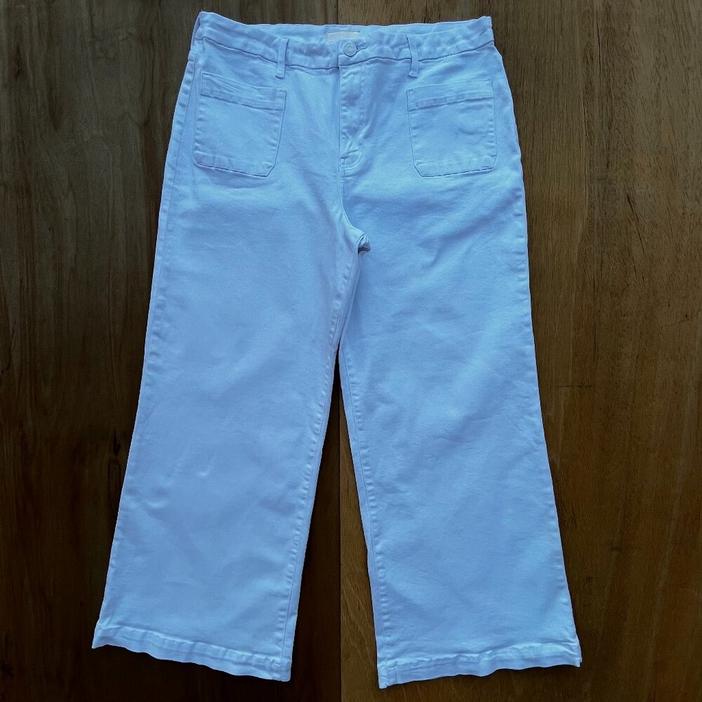 KUT FROM THE KLOTH MEG WIDE LEG HIGH RISE JEANS WOMEN’S sz 18 White STRETCHY